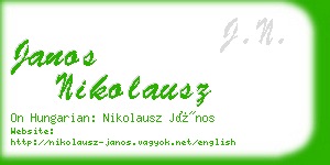 janos nikolausz business card